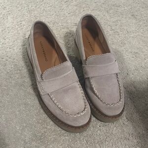 Lucchese Light Gray Suede Loafers